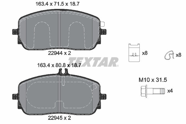 Pastillas De Freno Delanteras Mercedes Benz Clase A (W177), G (W463), GLE (C167, V167) 0004207200