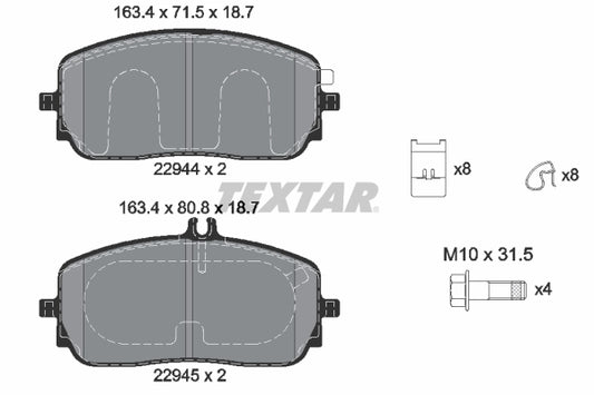 Pastillas De Freno Delanteras Mercedes Benz Clase A (W177), G (W463), GLE (C167, V167) 0004207200