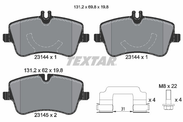 Pastillas De Freno Delanteras Mercedes Benz Clase C (W203), CLK (C209), SLK (R171) 0054206220