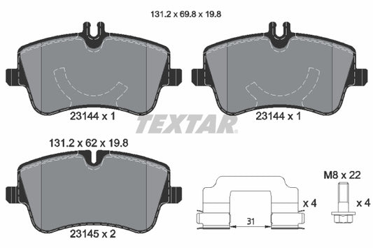 Pastillas De Freno Delanteras Mercedes Benz Clase C (W203), CLK (C209), SLK (R171) 0054206220