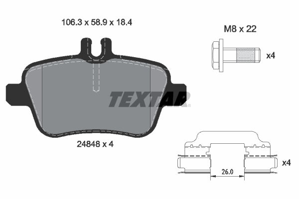 Pastillas De Freno Traseras Mercedes Benz Clase A (W176), CLA (C117), GLA (X156) 0084202320