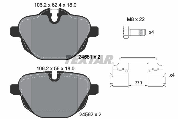 Pastillas De Freno Traseras Bmw Serie 5 (F10), 6 (G32), 7 (G11) 34216862202